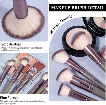 Lot De 46 Pinceaux De Maquillage Synthétiques De Qualité Supérieure - Multifonctions (Champagne, Lot De 46 Pièces)