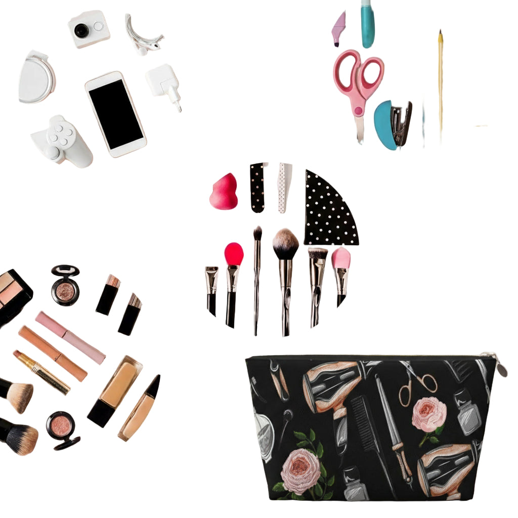 Outils De Coiffeur, Trousse De Maquillage Trousse À Cosmétiques Trousse De Toilette De Voyage Portable Pochette De Toilette