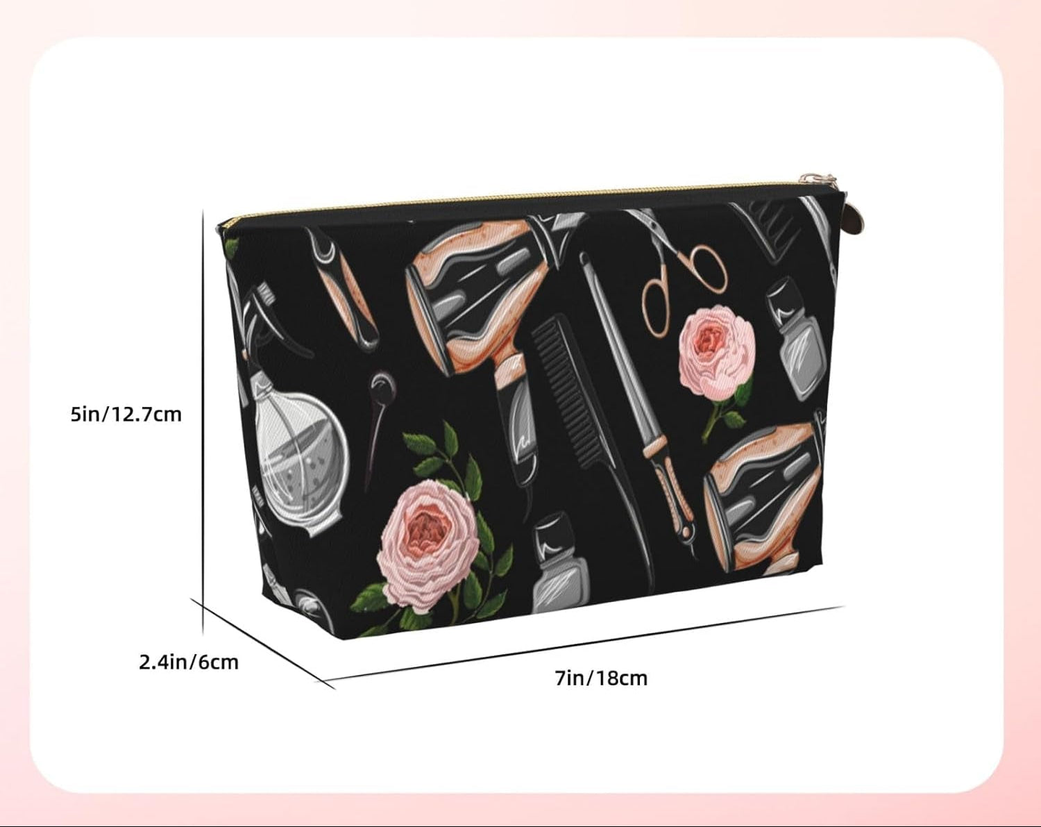 Outils De Coiffeur, Trousse De Maquillage Trousse À Cosmétiques Trousse De Toilette De Voyage Portable Pochette De Toilette