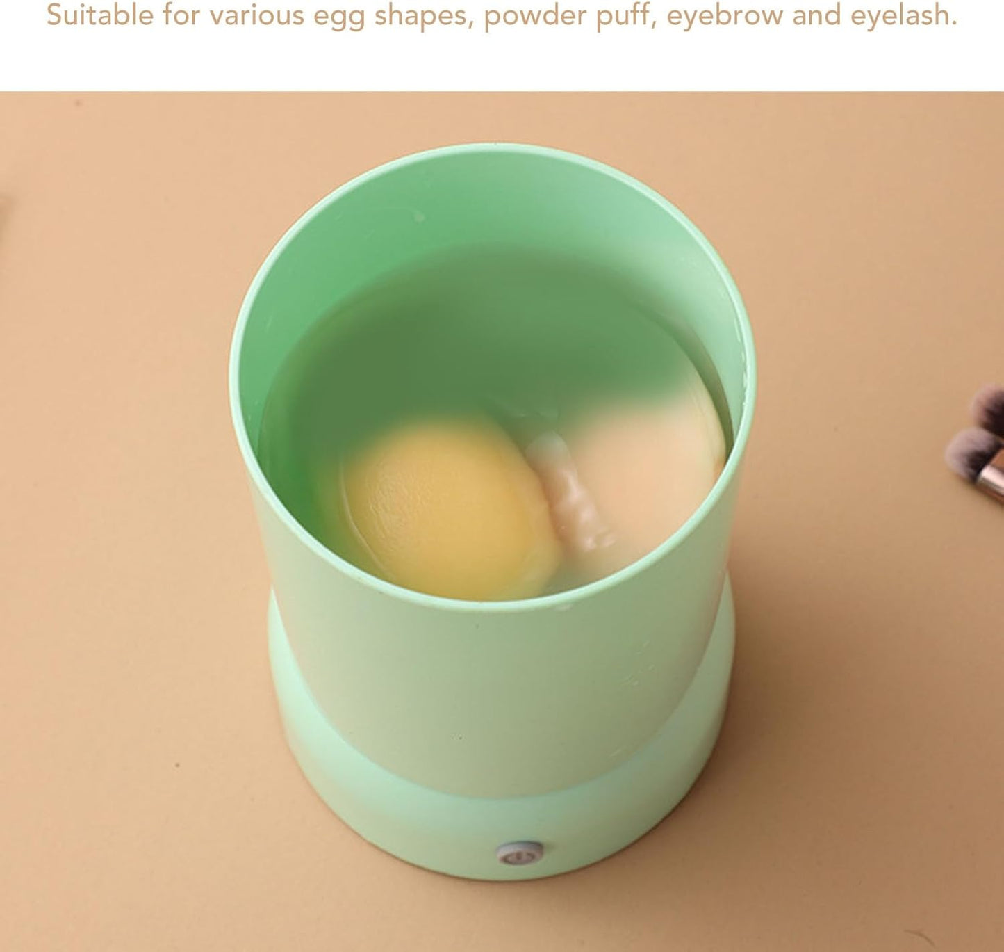 Outil De Nettoyage De Pinceaux De Maquillage Électrique, Machine De Nettoyage De Pinceaux Cosmétiques USB Automatique Portable, Ensemble De Pinceaux De Maquillage De Beauté Vert,