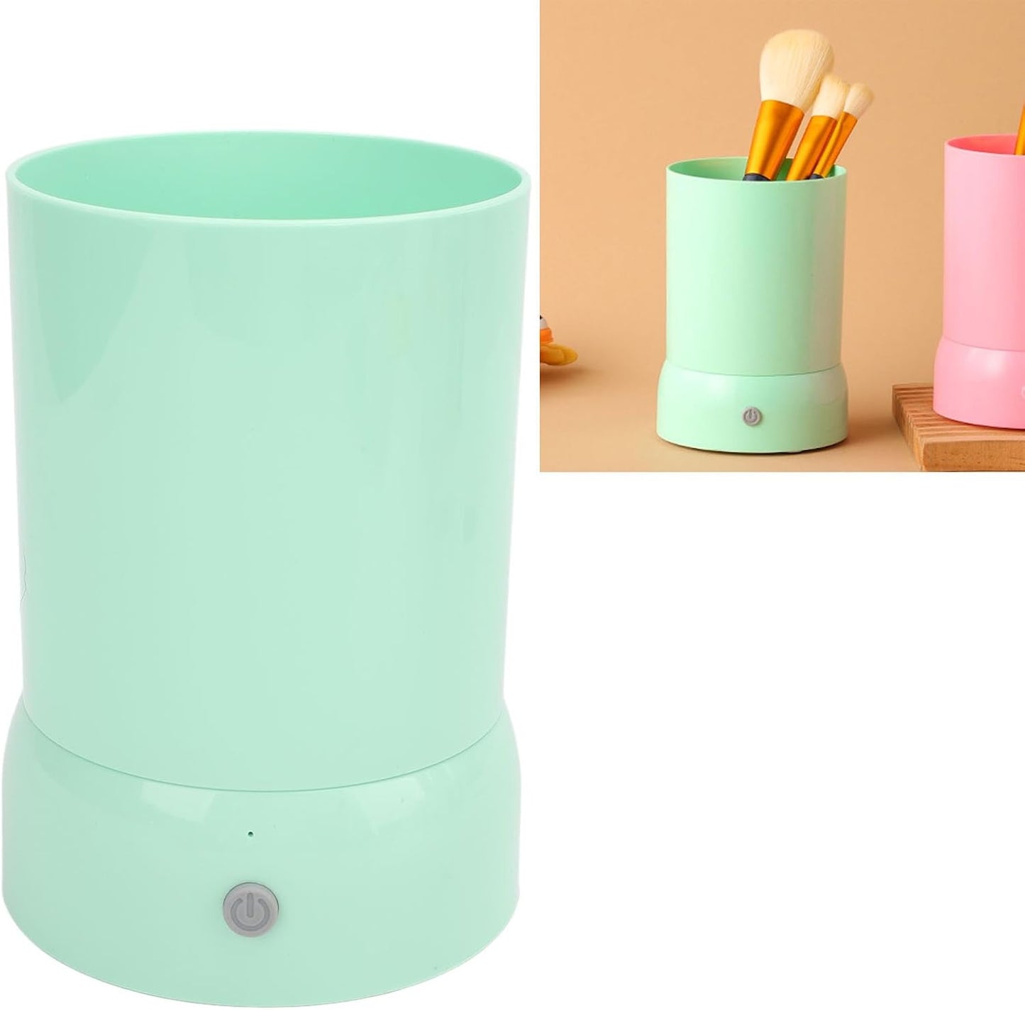 Outil De Nettoyage De Pinceaux De Maquillage Électrique, Machine De Nettoyage De Pinceaux Cosmétiques USB Automatique Portable, Ensemble De Pinceaux De Maquillage De Beauté Vert,