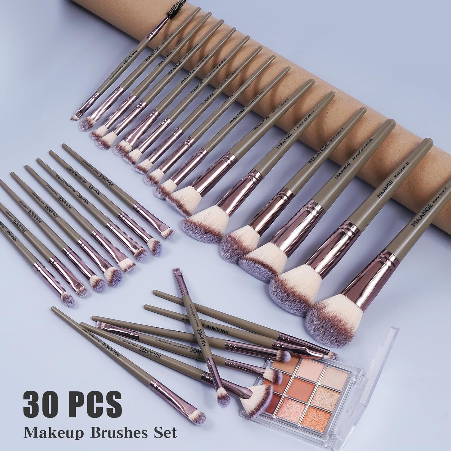 Lot De 46 Pinceaux De Maquillage Synthétiques De Qualité Supérieure - Multifonctions (Champagne, Lot De 46 Pièces)
