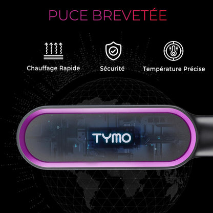 Brosse Lissante Pour Cheveux, Fer À Lisser Peigne Chauffant Avec 25S PTC Chauffage, 5 Réglages De Température, Lisseur Cheveux Céramique, Anti-Brûlure, Brosse Chauffante  RING